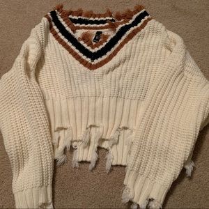 Distressed sweater